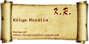 Kólya Rozália névjegykártya